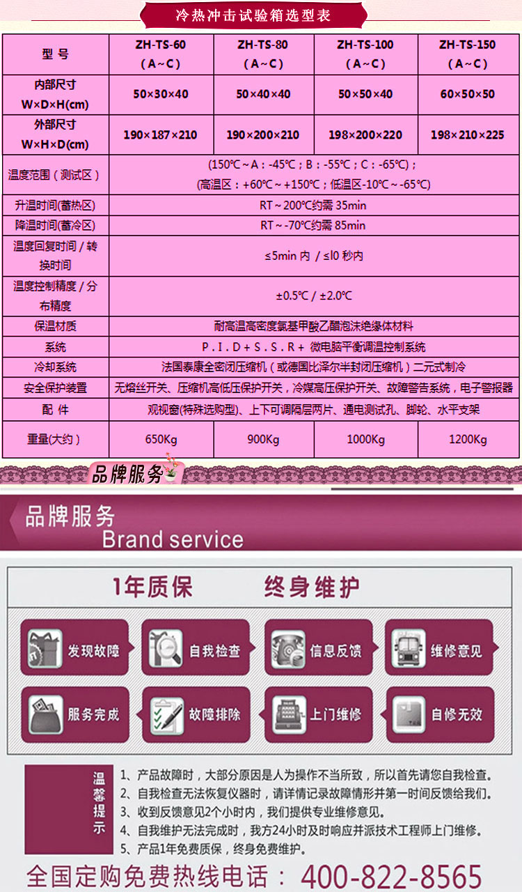 三箱移動式冷熱衝擊草莓污污在线观看選型表介紹